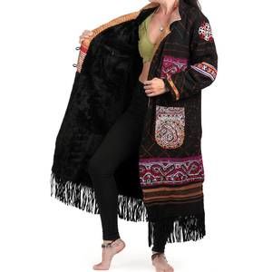 NEW STANDAWT rare merino wool coat in black/purple